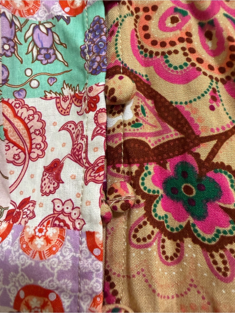 H160 New Oli & Hali XL ptp 23 Boho Patchwork Long-Sleeve Top in Pink Floral - Picture 4 of 10